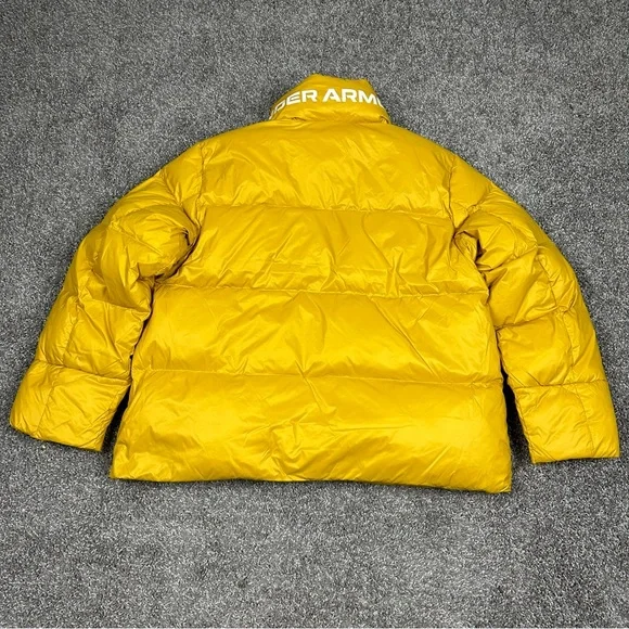 Under Armour Womens Down Puffer Full Zip Hooded Jacket Mustard Sz L 1373443-782 - Picture 8 of 16